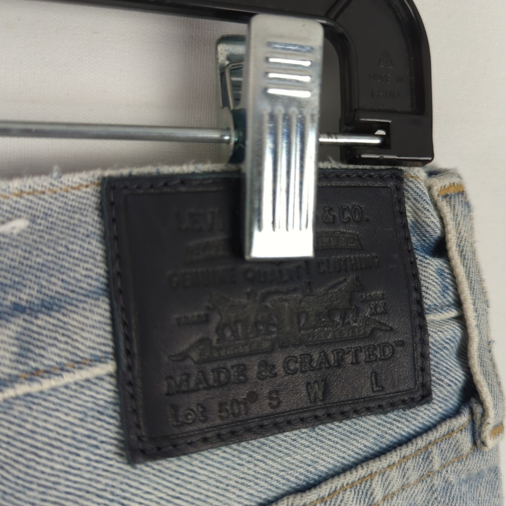 Levis 501 S Skinny Made and Crafted Patchwork Selvedge Jeans Big E - 34 - Picture 9 of 16